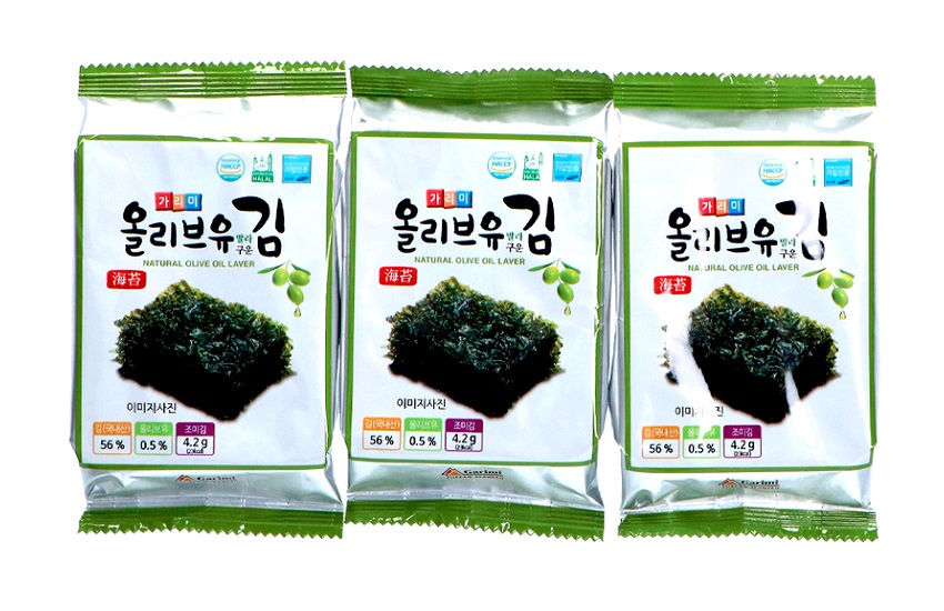 Snack coreano di alghe al naturale con olio d'oliva - 3pz x 4.2g
